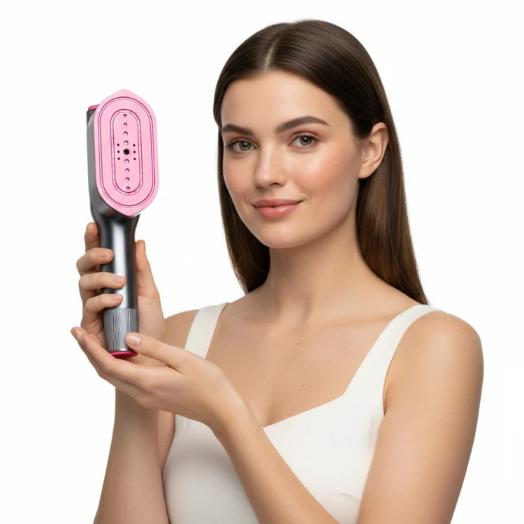 Woman holding MoraIron SteamPro